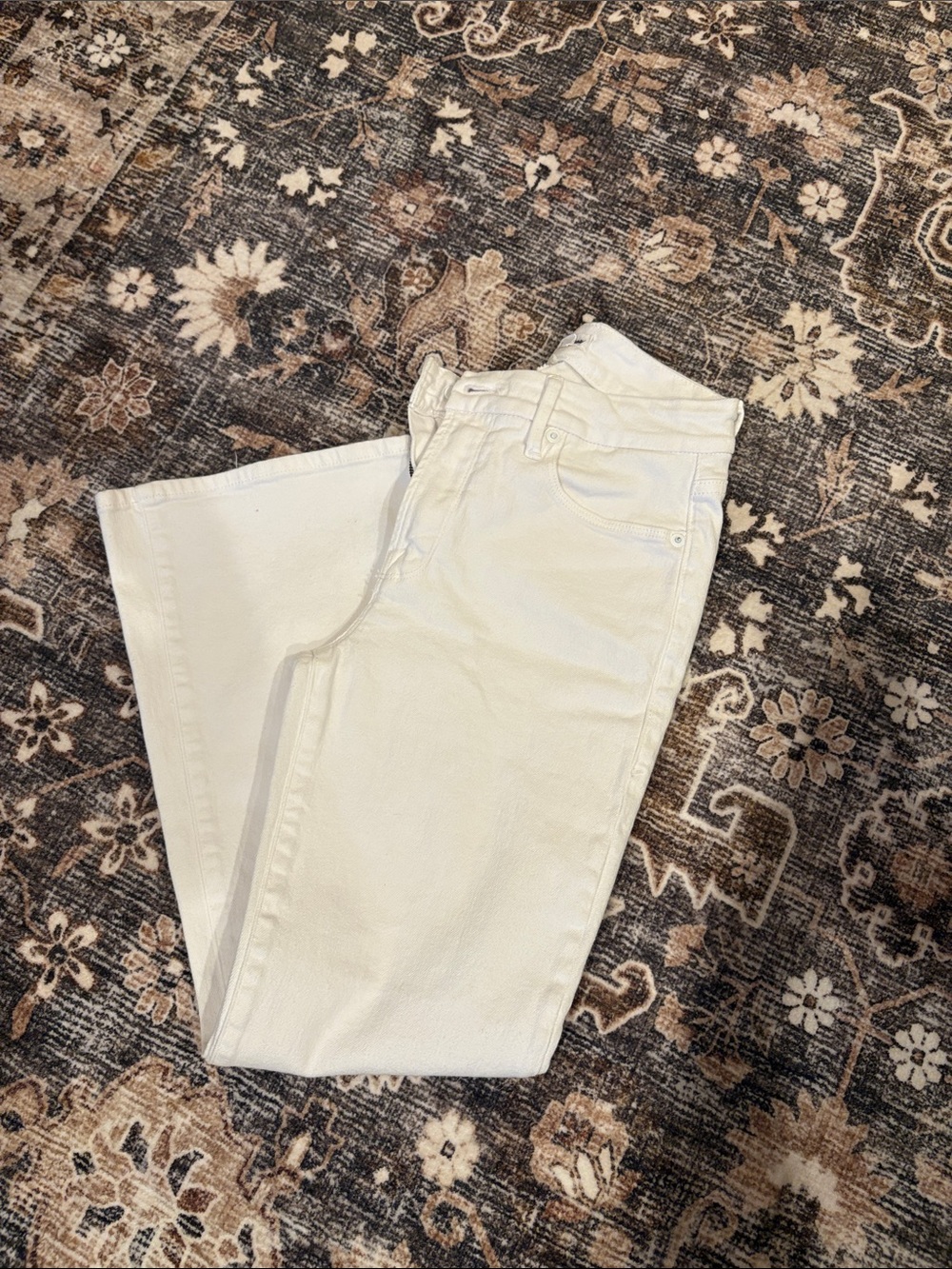 Classic White Straight-Leg Jeans